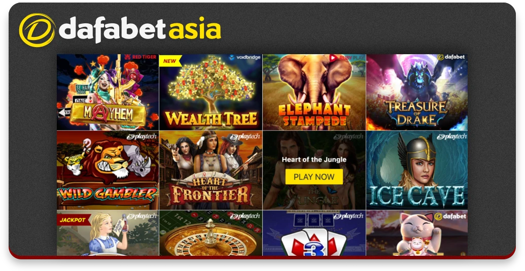 For convenience, the games in Dafabet casino is divided into several sections