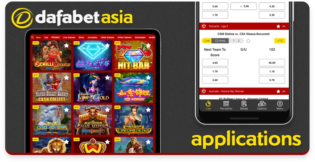 Free mobile app Dafabet is available for Android and iPhone